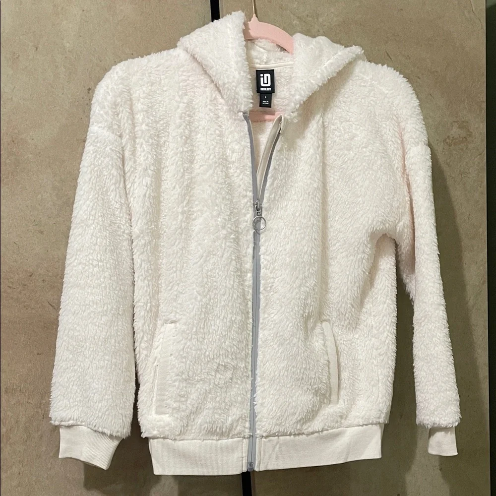 Ideology Cream Plush Sherpa Hoodie Jacket